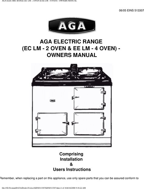 aga stove manual